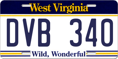 WV license plate DVB340