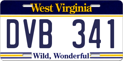 WV license plate DVB341