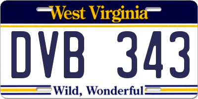 WV license plate DVB343