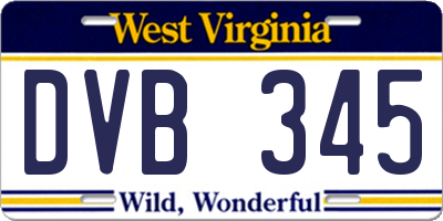 WV license plate DVB345