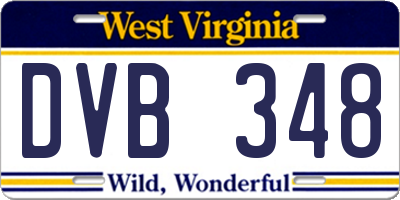 WV license plate DVB348