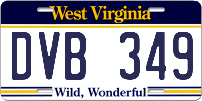 WV license plate DVB349