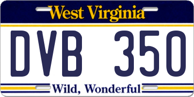 WV license plate DVB350