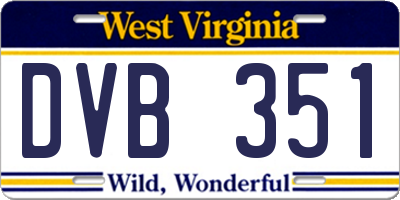 WV license plate DVB351