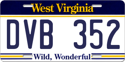 WV license plate DVB352