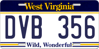 WV license plate DVB356