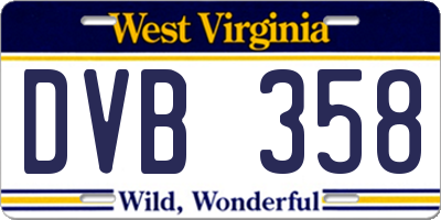 WV license plate DVB358