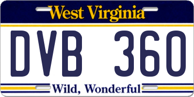WV license plate DVB360