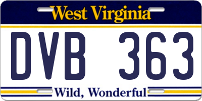 WV license plate DVB363