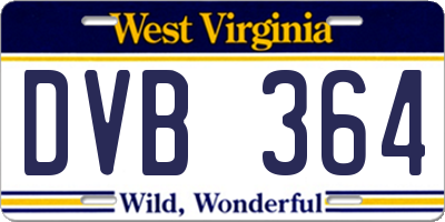 WV license plate DVB364