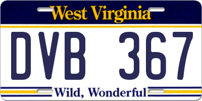 WV license plate DVB367