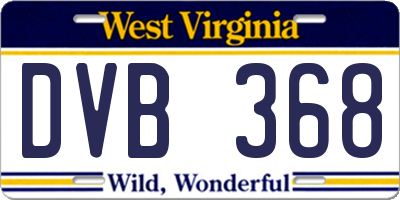 WV license plate DVB368