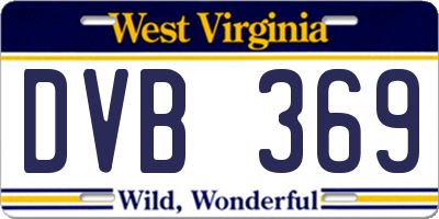 WV license plate DVB369