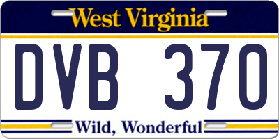 WV license plate DVB370