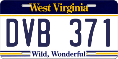 WV license plate DVB371