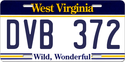 WV license plate DVB372