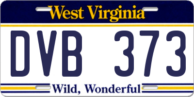 WV license plate DVB373