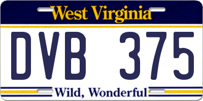 WV license plate DVB375