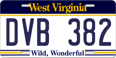 WV license plate DVB382