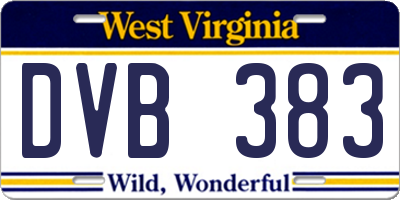 WV license plate DVB383