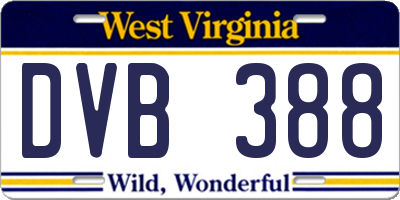 WV license plate DVB388