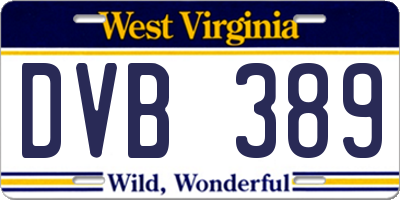 WV license plate DVB389