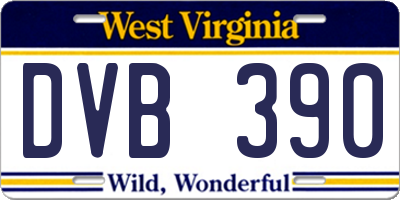 WV license plate DVB390