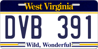 WV license plate DVB391