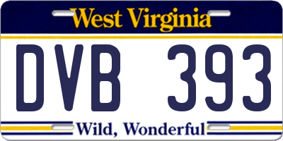 WV license plate DVB393