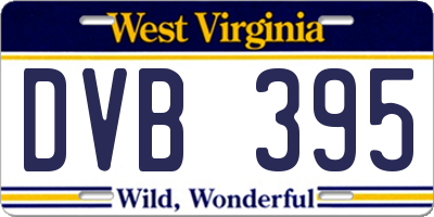 WV license plate DVB395