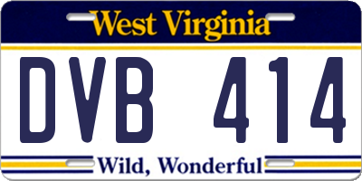 WV license plate DVB414