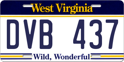 WV license plate DVB437