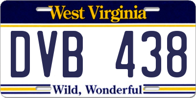 WV license plate DVB438