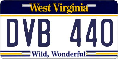 WV license plate DVB440