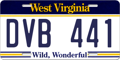 WV license plate DVB441