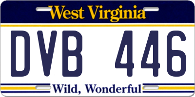 WV license plate DVB446