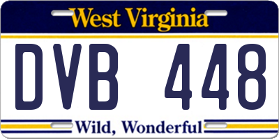 WV license plate DVB448