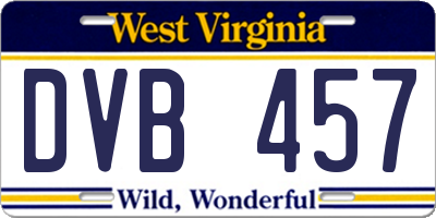 WV license plate DVB457