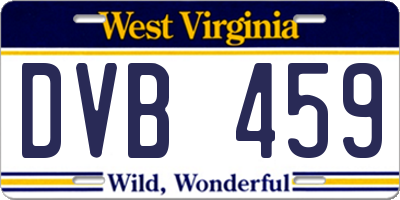 WV license plate DVB459