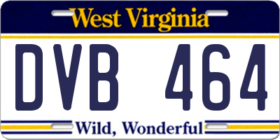 WV license plate DVB464