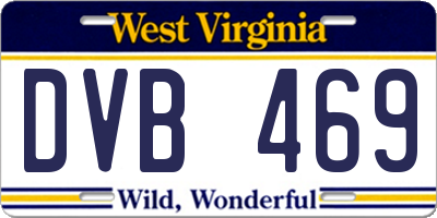 WV license plate DVB469