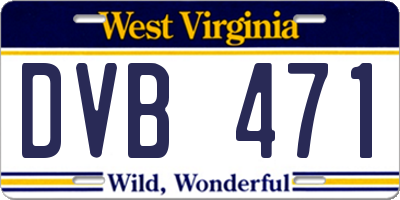 WV license plate DVB471