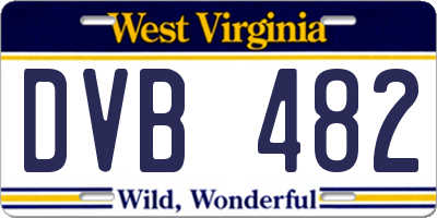 WV license plate DVB482