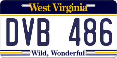 WV license plate DVB486