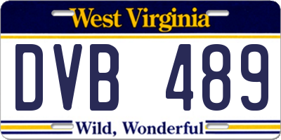 WV license plate DVB489