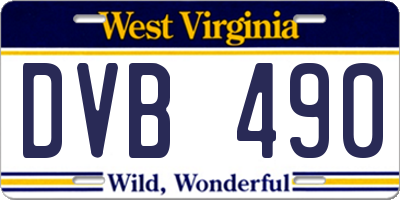 WV license plate DVB490