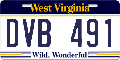 WV license plate DVB491