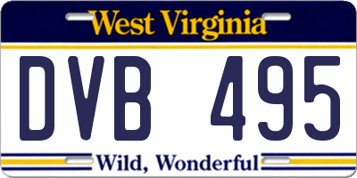WV license plate DVB495