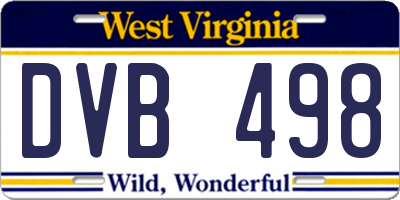 WV license plate DVB498