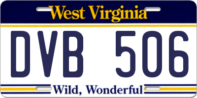 WV license plate DVB506